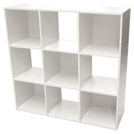 Mueble organizador cubos 9 espacios melamina nogal 91x30x91cm