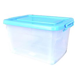 Caja Organizadora 80 L Ruedas Color Transparente Azul