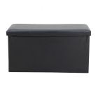 Ottoman cuerina base mdf negro soporta 130 kg (41 x 77 x 41) cm
