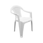 Silla plástica con brazo blanca - Real