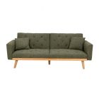 Sofá cama 3 plazas verde (187 x 77 x 77) cm