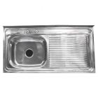 Fregadero sobreponer acero inoxidable (14.5 x 100 x 50) cm pulido Aqua Nuova