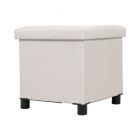 Ottoman mdf y tela crema soporta hasta 104 kg
