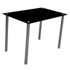 Mesa de vidrio templada negra (110 x 70 x 75) cm