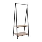 Estante para ropa fijo melamina y acero roble (150 x 64 x 40) cm