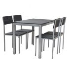 Set mesa de comedor + 4 sillas color negro