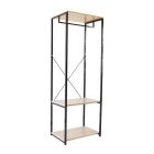 Estante para ropa fijo melamina y acero color negro/roble (167 x 60 x 40) cm