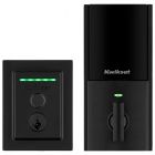 Cerrojo digital biométrico wifi halo latón negro mate kwikse