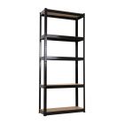 Estante acero uso pesado 5 niveles (174 X 75 X 30) cm 75 kg por nivel carga maxima 375 kg negro