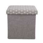 Ottoman lino base mdf gris soporta 130 kg (38 x 38 x 38) cm