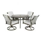 Comedor 4 sillas giratorias y mesa metal gris claro