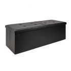 Ottoman cuerina base mdf negro soporta 130 kg (38 x 110 x 38) cm