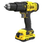 Taladro percutor 12.7 mm / 1/2" 20 V Stanley incluye 2 baterías 2Ah + accesorios + caja plástica