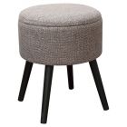 Ottoman lino base madera haya marrón soporta 200 kg (45 x 35 x 35) cm