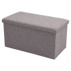 Ottoman lino base mdf café soporta 130 kg (41 x 77 x 41) cm