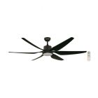 Ventilador de techo 168 cm (66") 6 aspas 1 luz negro Designers Lighting