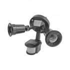 Base para reflector negro para exterior 2 luces e27 con sensor de movimiento Volteck