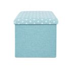 Ottoman lino base mdf azul soporta 130 kg (38 x 38 x 38) cm