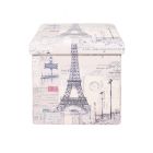 Ottoman cuerina base mdf gris soporta 110 kg (38 x 38 x 38) cm
