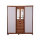 Armario MDP freijo con Off White con espejo (200 x 180 x 52) cm