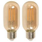 Bombillo LED filamentos 6 W 2 unidades e27 T45 luz amarilla Ecomax