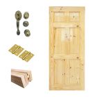 Combo de puerta de pino sólido 2 o 6 tableros 60-100x210cm + Mocheta + Bisagras + cerradura principal con llave