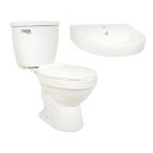 Combo de inodoro Punta Sal Italgrif + lavamanos de pared color blanco