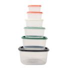Set 6 piezas contenedores para alimentos plástico traslucido excellent houseware