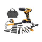 Combo taladro atornillador inalámbrico 9.53 mm (3/8") 20 V Worksite incluye 70 piezas