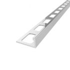 Perfil para piso  plata de aluminio redondo 244x2x0.10 cm