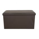 Ottoman cuerina base mdf café soporta 130 kg (41 x 71 x 41) cm