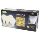 Bombillo LED 9 W 4 unidades e27 A60 luz amarilla Ecomax