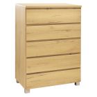 Gavetero de 5 cajones color natural (80.5 x 45 x 115) cm