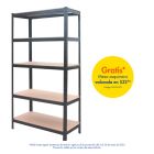 Estante acero uso pesado 5 niveles (180 x 90 x 45) cm 350 kg por nivel carga máxima 1756 kg negro
