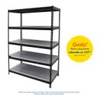 Estante acero uso pesado 5 niveles (183 x 120 x 60) cm 350 kg por nivel carga máxima 1756 kg negro