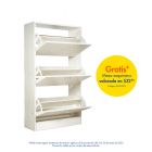 Zapatera melamina blanca 3 puertas (63 x 115 x 24) cm