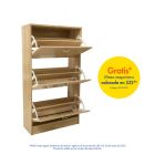 Zapatera melamina color natural 3 puertas (63 x 115 x 24) cm