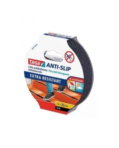 Cinta antideslizante 2.54 cm x 5 m (1") negro Tesa