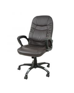 Silla de polipiel café soporta 150 kg (59 x 65 x 100 - 108) cm