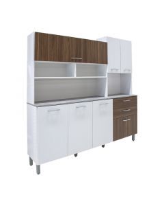 Mueble de cocina nogal (182.5 x 177.7 x 37.9) cm nogal/blanco