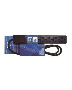 REGLETA 6T CABLE 0.9MT NEGRO FULGOR