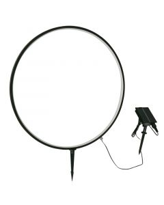 Lámpara tipo estaca moderna circular negra 1 luz LED solar 24724