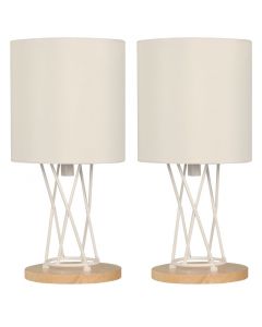 Lámpara de mesa moderna blanco 1 luz e27 21362