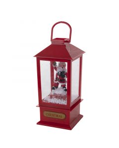 Farol navideño con luz y música rojo