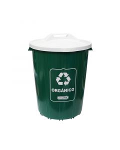 Basurero reciclaje orgánico 71 litros color verde