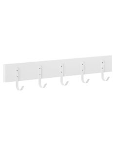 Perchero 5 ganchos MDF rectangular blanco (60 x 11) cm