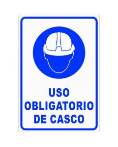 Rótulo Uso casco obligatorio vertical