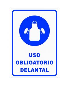 Rótulo Uso delantal obligatorio vertical