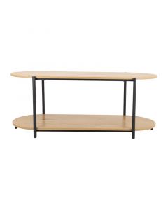 Mesa de centro 2 niveles de melamina roble salvaje (115 x 50 x 45) cm