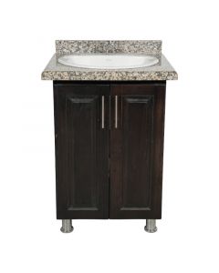 Mueble de cedro y granito con gabinete para baño (87 x 60 x 55) cm no incluye grifo